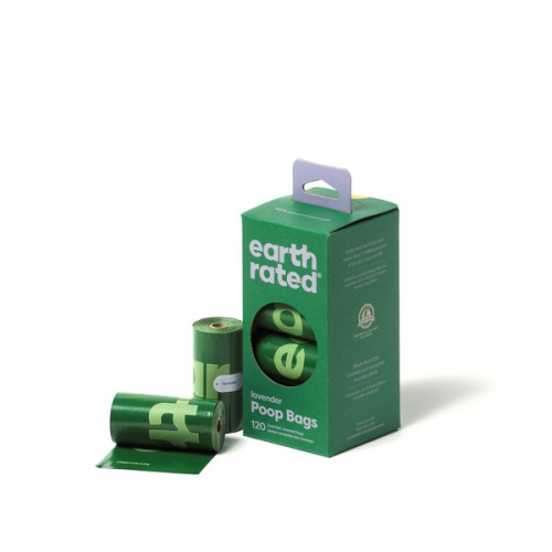 Earth Rated Poop Bags 8X15 Refill Rolls Lavender 120 Bags